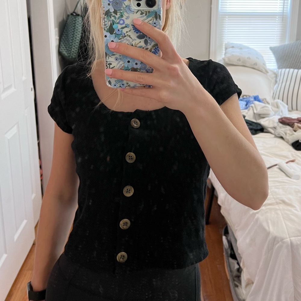 Textured Madewell Buttondown T-Shirt